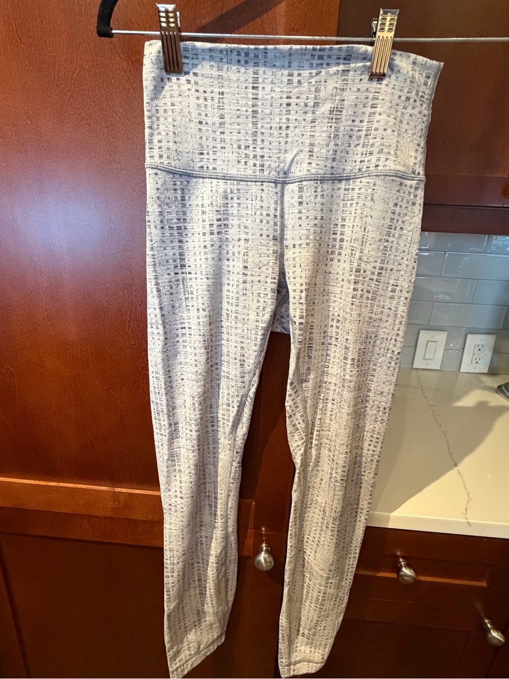 lululemon athletica Light Gray Patterned High-Rise Leggings